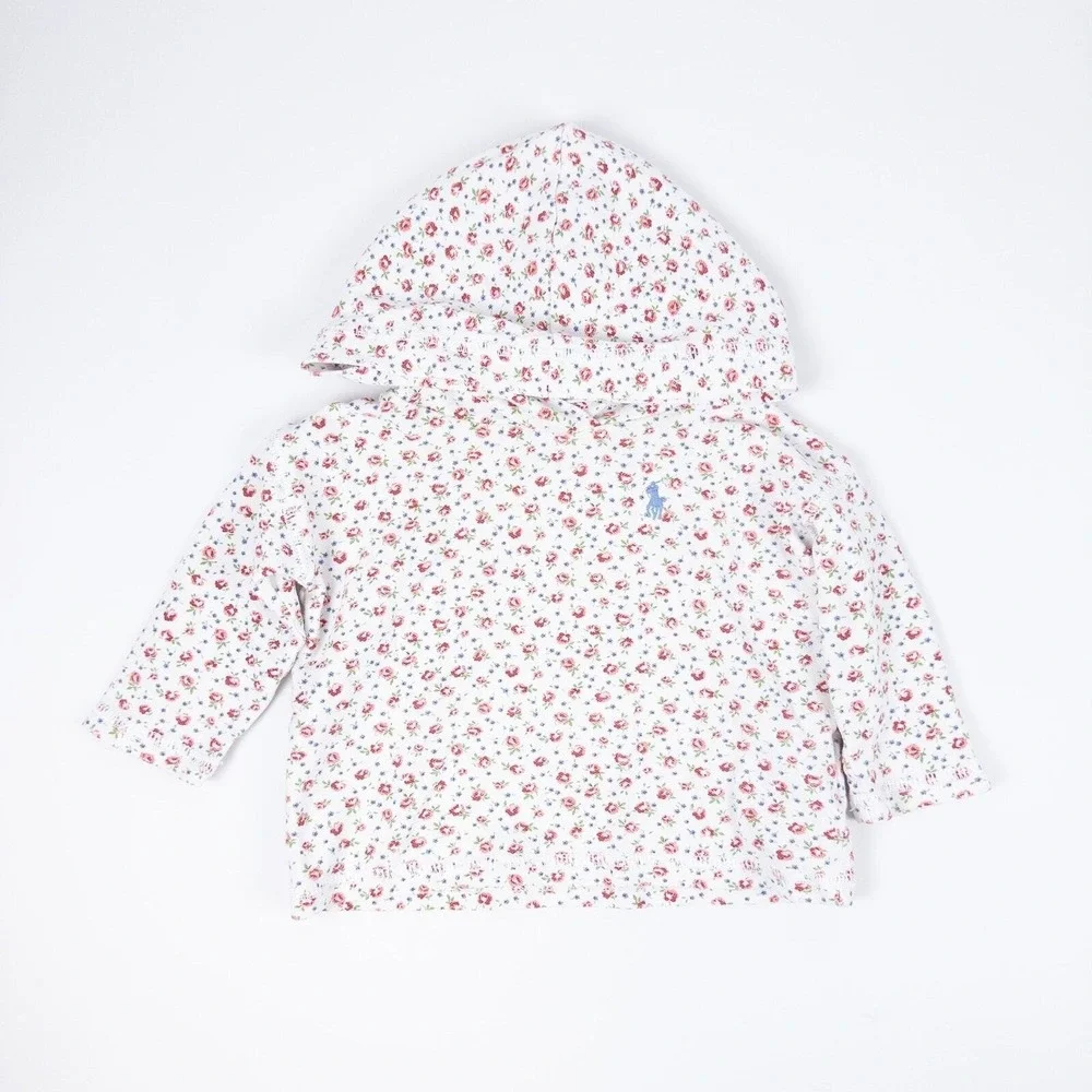 Ralph Lauren Baby 6m Cotton Floral Print Long Sleeve Shirt‎ Pullover Logo